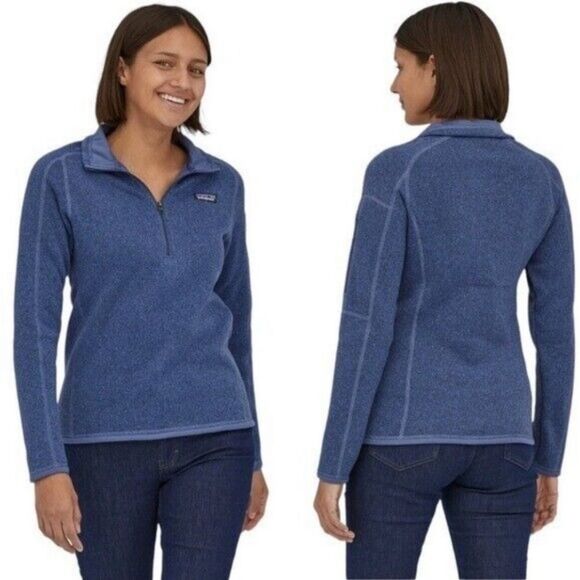 PATAGONIA Women's Better Sweater 1/4-Zip Size SMALL Pullover Fleece Jacket Blue - Picture 1 of 10